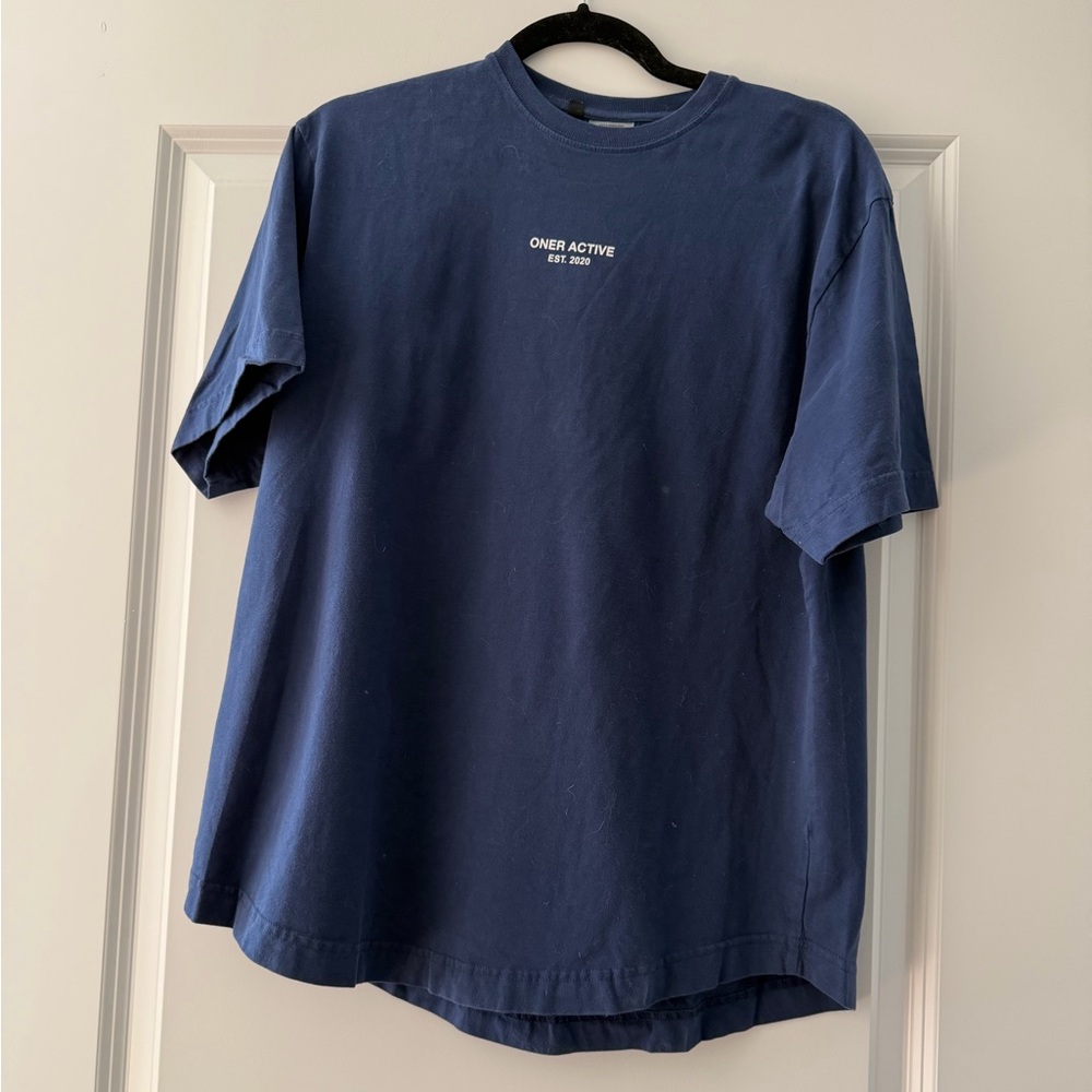 Oner Active Navy Blue Short Sleeve Tee with Small Chest Logo